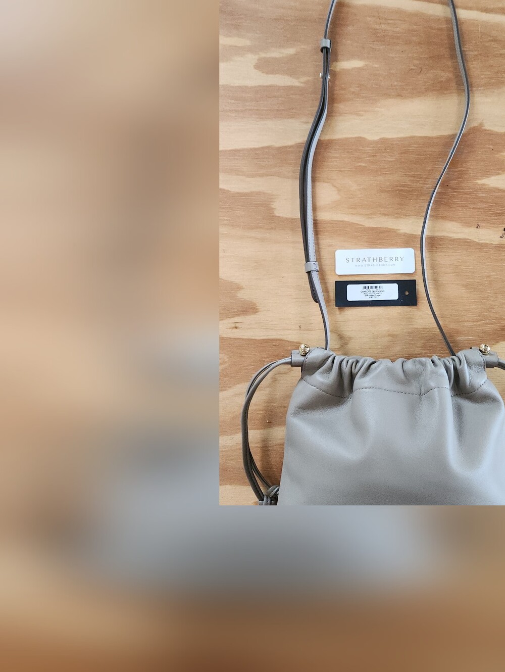 Strathberry Charlotte Drawstring In Taupe - Picture 2 of 11